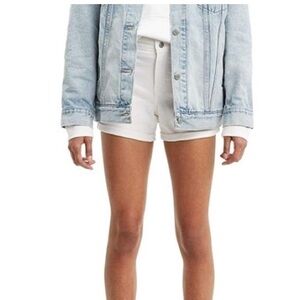 LEVIS white denim rolled hem mid rise update jean shorts size 30